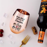 I'm Not Retired I'm A Full-Time Grandma - Personalized Grandma Golden Wine Glass