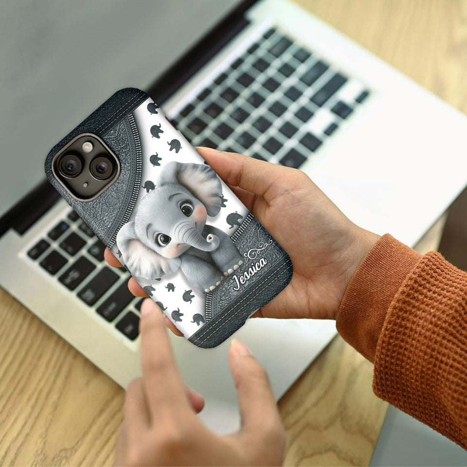 Cute Baby Elephant - Personalized Elephant Full Print Phone Case