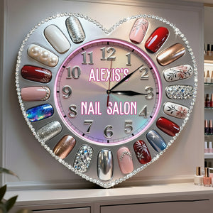Nail Salon Decor - Personalized Nail Salon LED Light Wall Clock