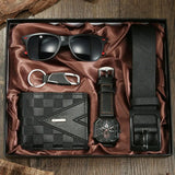 Quartz Watch Wallet Belt Gift Set