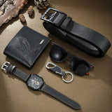 Quartz Watch Wallet Belt Gift Set