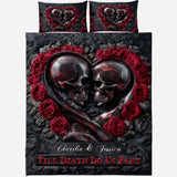 Till Death Do Us Part - Personalized Skull Quilt Set