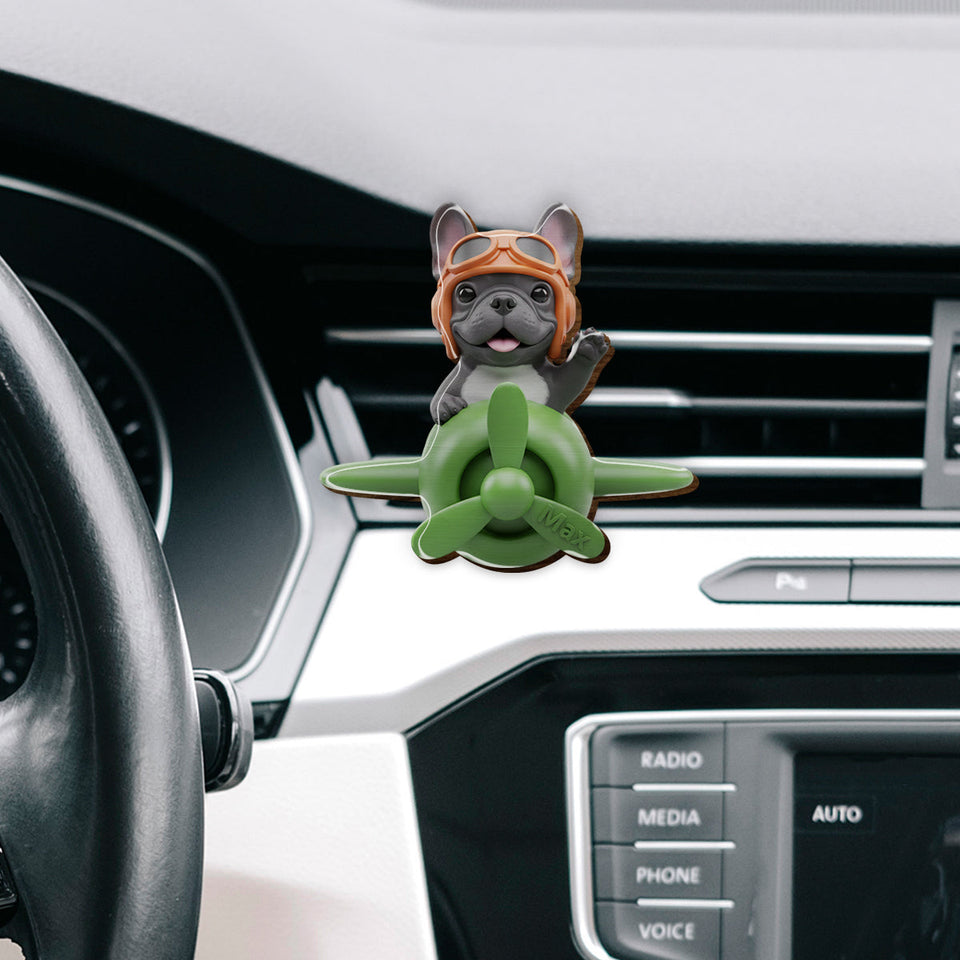 Any Photo Flying Airplane - Personalized Dog Shaped Car Visor Clip
