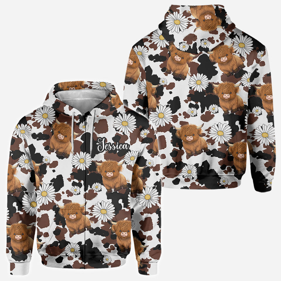 Love Highland Cow - Personalized Highland Cow All Over Shirt