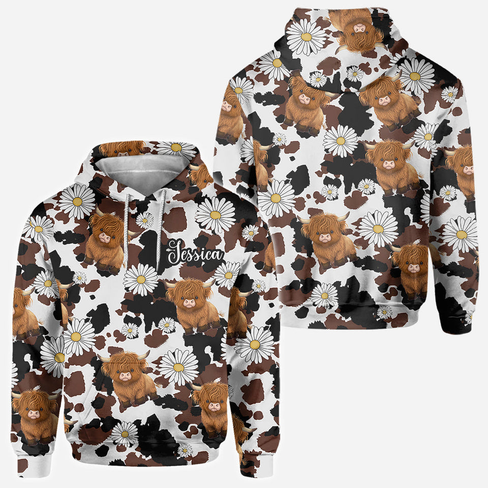Love Highland Cow - Personalized Highland Cow All Over Shirt