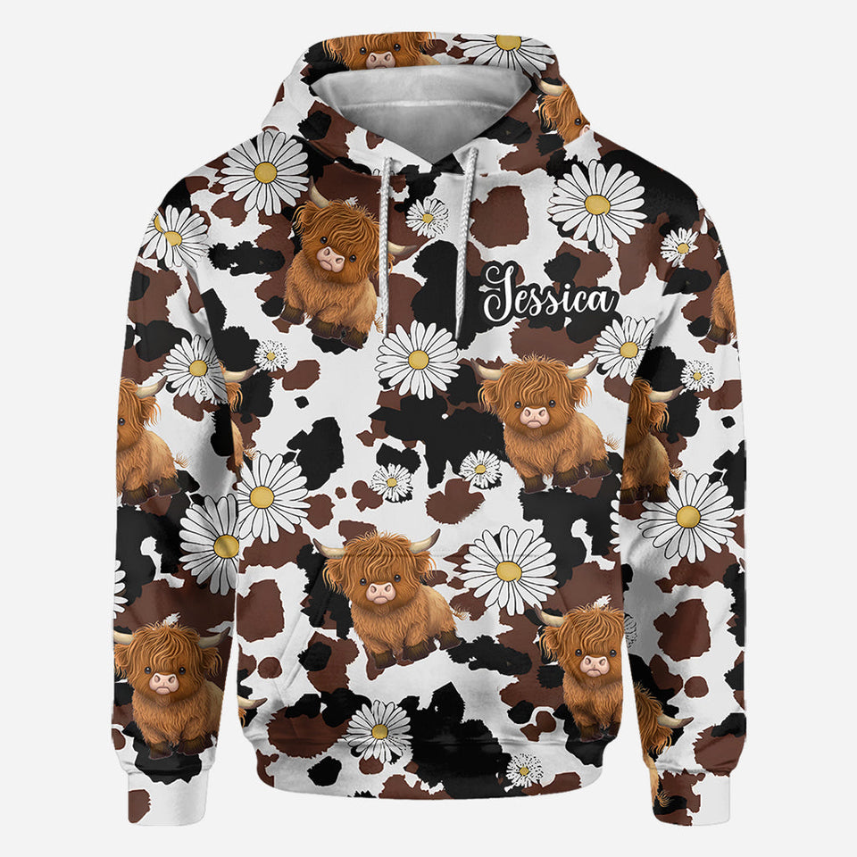 Love Highland Cow - Personalized Highland Cow All Over Shirt