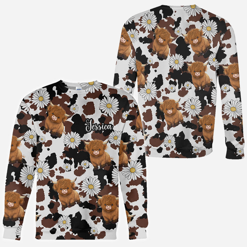 Love Highland Cow - Personalized Highland Cow All Over Shirt