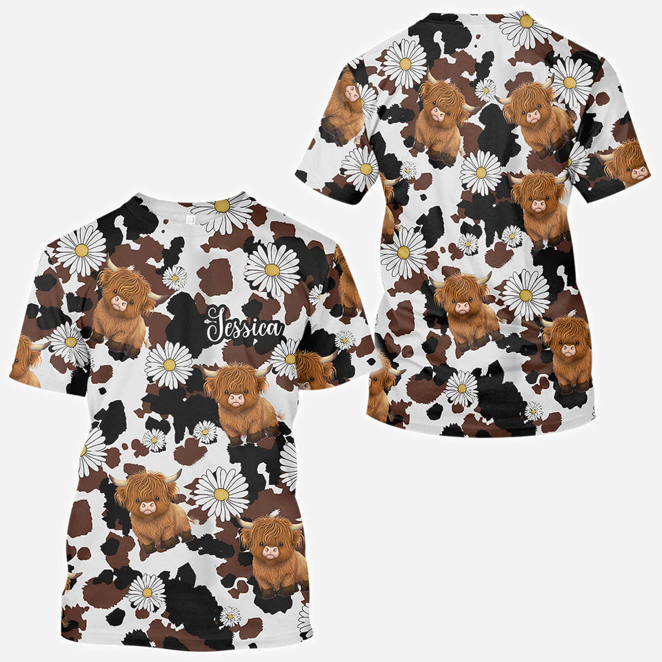 Love Highland Cow - Personalized Highland Cow All Over Shirt