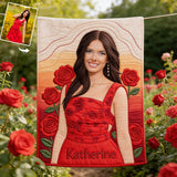 Custom Any Photo Birth Flower - Personalized Birth Month Flower Blanket