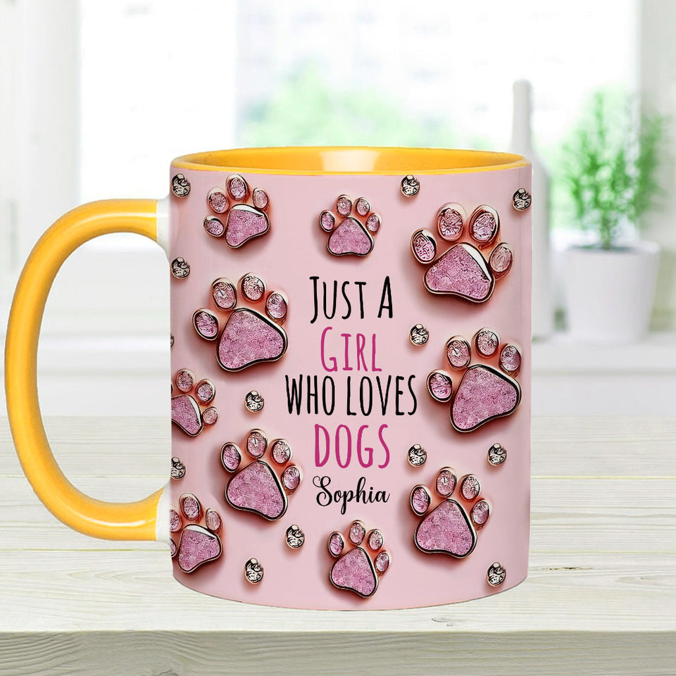 Just A Girl Who Loves Dogs - Personalized Dog Accent Mug