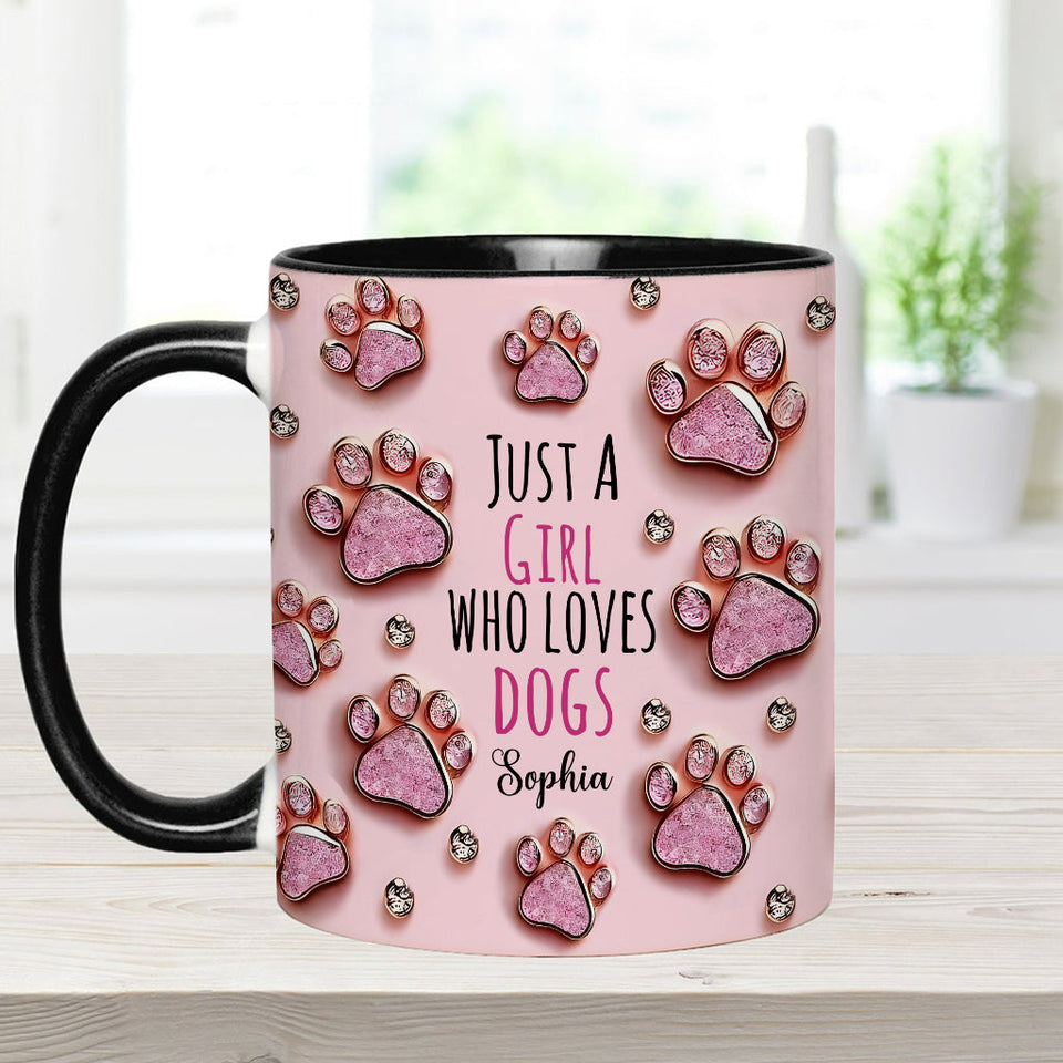 Just A Girl Who Loves Dogs - Personalized Dog Accent Mug
