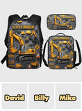 Littie Digger - Personalized Kid Backpack Lunch Bag Pencil Case Set