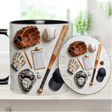 Love Baseball - Personalized Baseball Accent Mug & Coaster