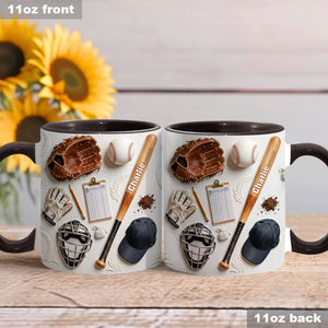 Love Baseball - Personalized Baseball Accent Mug & Coaster