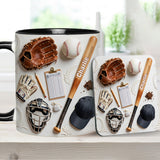 Love Baseball - Personalized Baseball Accent Mug & Coaster