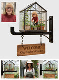 Miniature Green Glass House - Personalized Gardening Wooden Wall Mount Sign