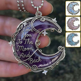 Gift For Her, Valentine Gift, Love You To The Moon - Personalized Couple Custom Shaped Pendant Necklace