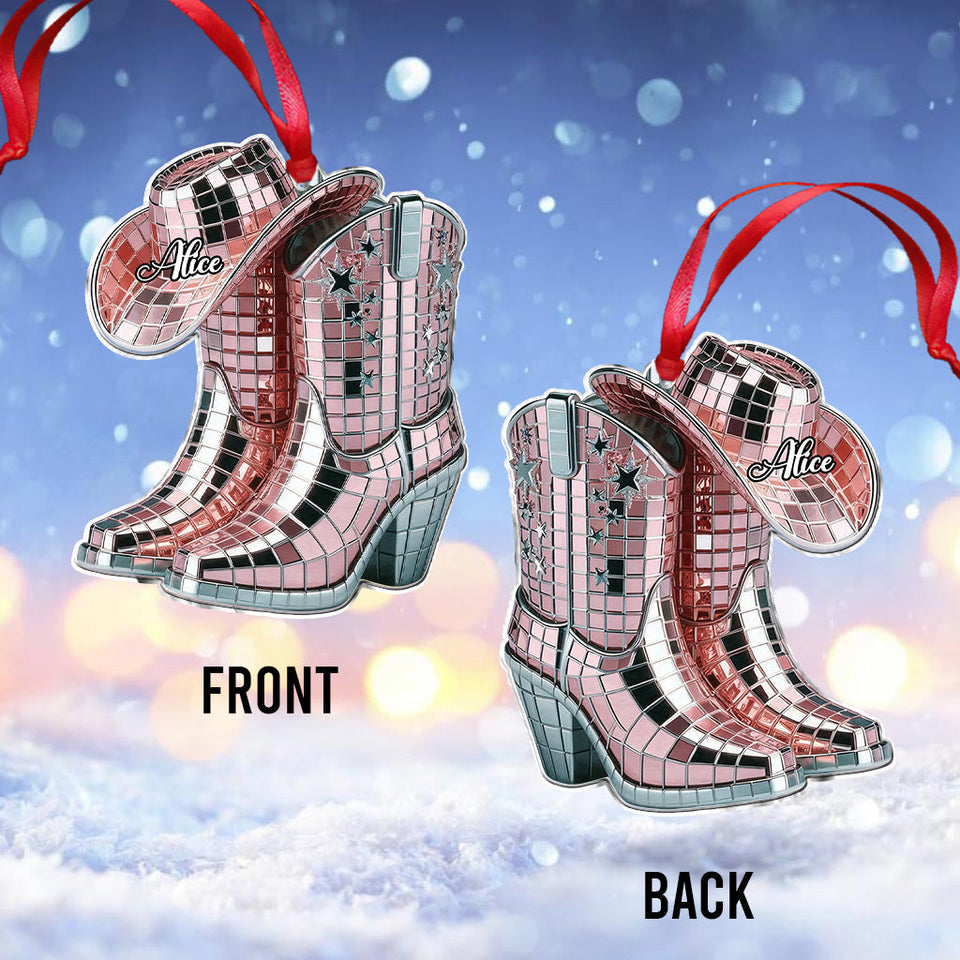 Cowgirl Boots And Hat - Personalized Cowgirl Ornament