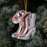 Cowgirl Boots And Hat - Personalized Cowgirl Ornament