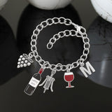 Love Wine - Personalized Wine Bracelet With Charms