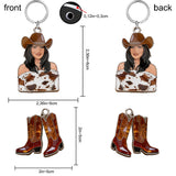 Custom Any Photo Cowgirl Style - Personalized Cowgirl Premium Keychain With Charms