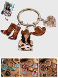 Custom Any Photo Cowgirl Style - Personalized Cowgirl Premium Keychain With Charms