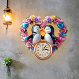 You Are My Penguin - Personalized Couple LED Light Wall Clock