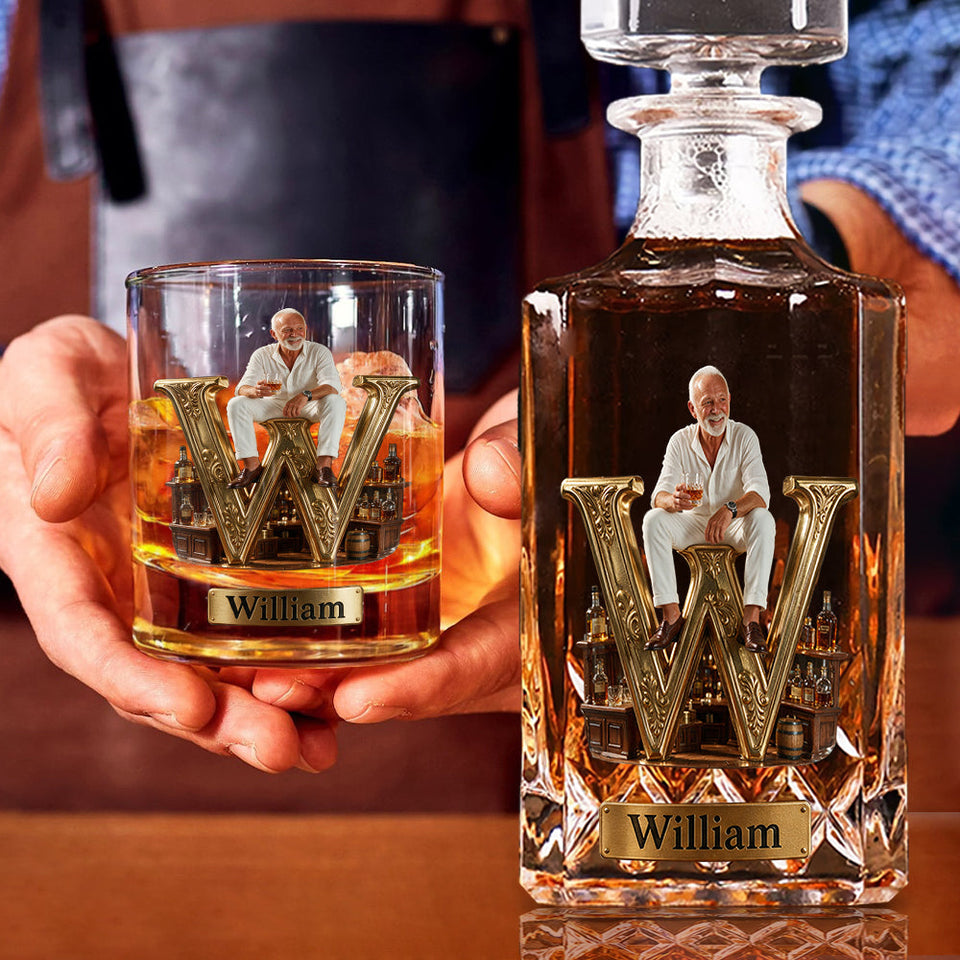 Alphabet Initial For Whiskey, Bourbon... Lovers - Personalized Whisky Whiskey Glass
