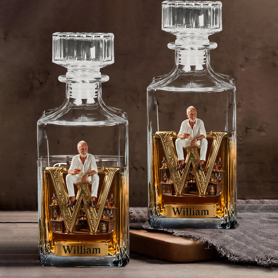 Alphabet Initial For Whiskey, Bourbon... Lovers - Personalized Whisky Whiskey Glass