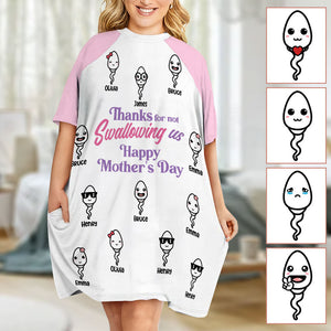 Thanks Mom - Personalized Mother Sleep T-shirt Dress
