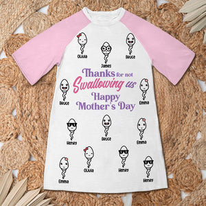 Thanks Mom - Personalized Mother Sleep T-shirt Dress