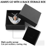 Your Wings Were Ready - Personalized Memorial Shaped Metal Pendant Necklace