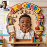 Back To School - Personalized Kid Wooden Floating Shelf
