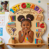 Back To School - Personalized Kid Wooden Floating Shelf