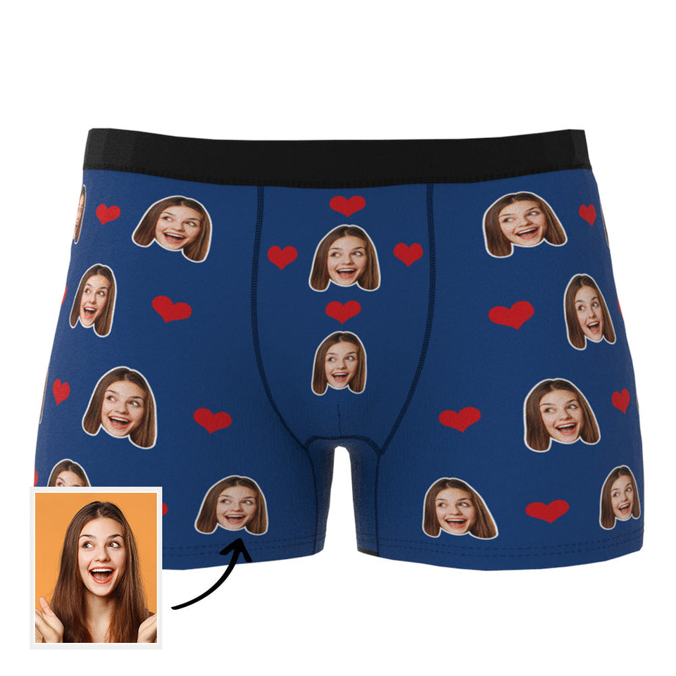 Custom Wife Or Girlfriend Face Boxers - Personalized Couple Men's boxer briefs