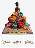 God Says You Are - Personalized African American Custom Shaped Acrylic Plaque