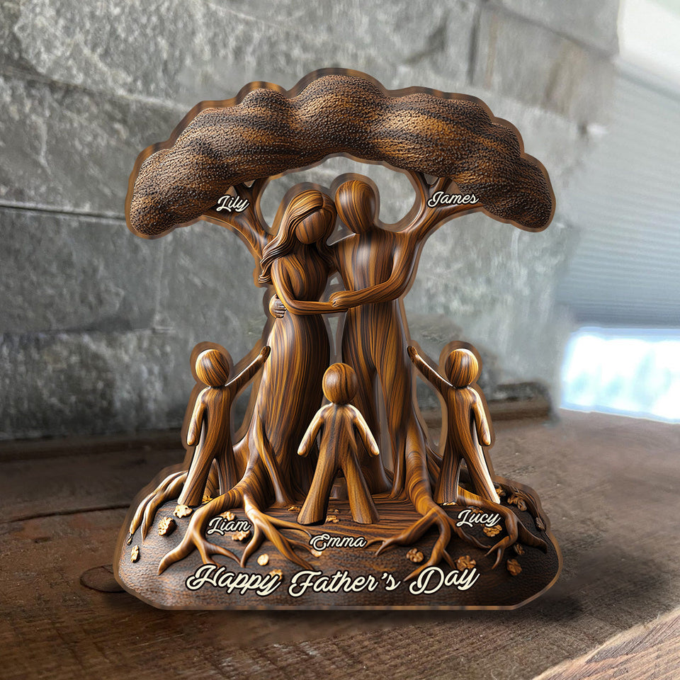 To Us You're The World - Personalized Father Custom Shaped Plaque