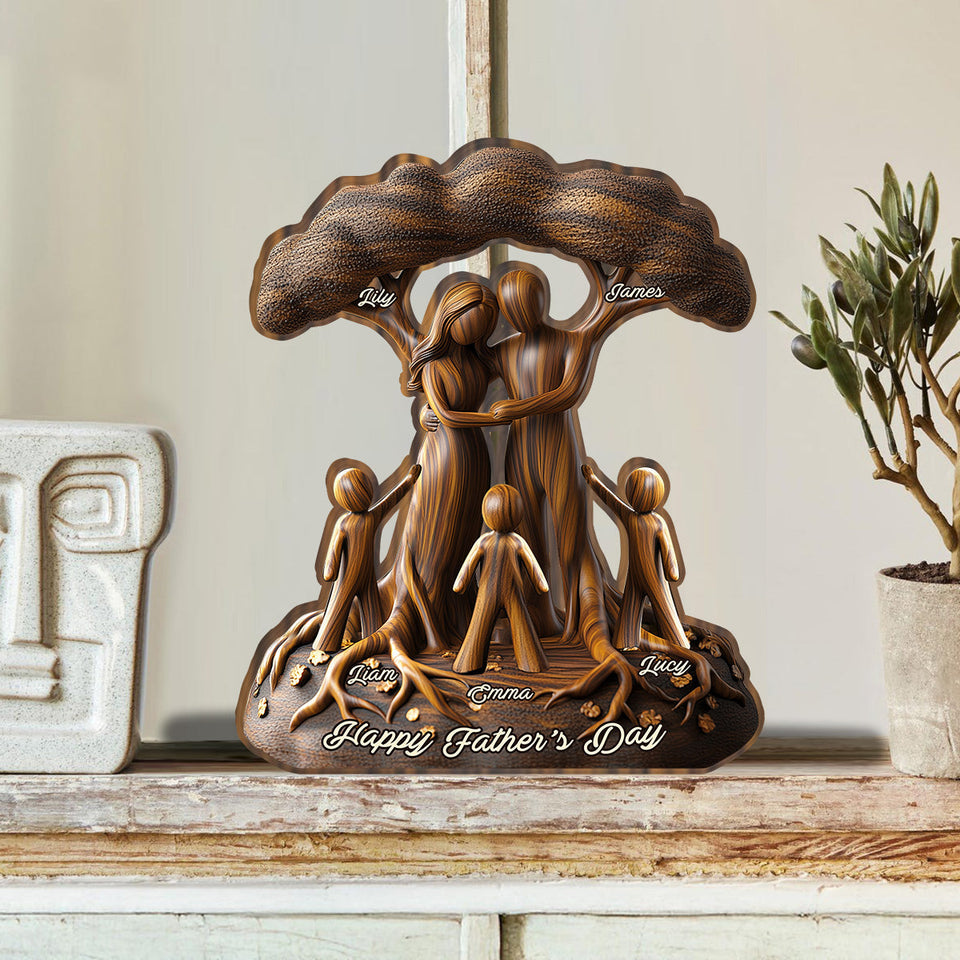 To Us You're The World - Personalized Father Custom Shaped Plaque