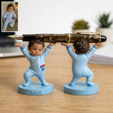 Cute Pen/ Bluetooth Earphone Holder Desk Accessories for Parents - Personalized Kid Premium 3D Figurine