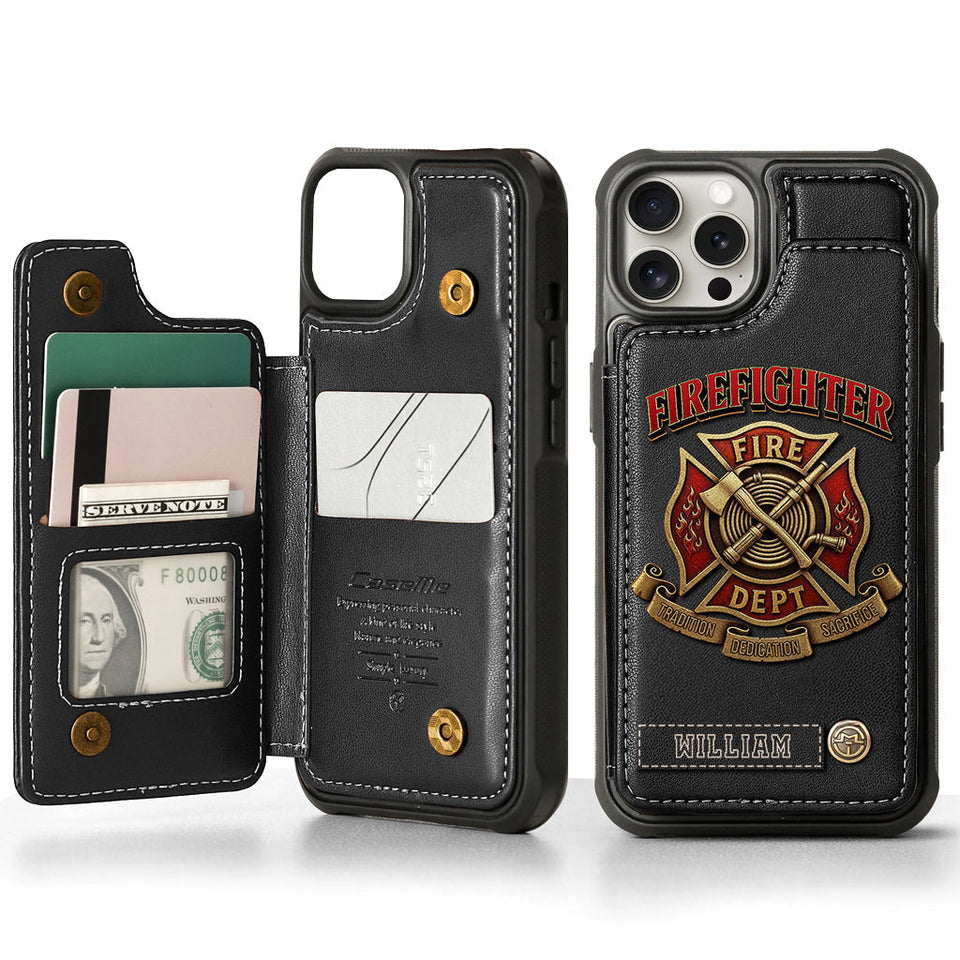 Proud Firefighter - Personalized Firefighter Wallet Phone Case