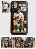 Doing Dad Shit - Personalized Father 3D Embossed Leather Phone Case