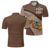 His/ Her Fight Is My Fight - Personalized Autism Awareness Polo Shirt