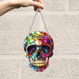 Colorful Skull - Personalized Skull Window Hanging Suncatcher Ornament