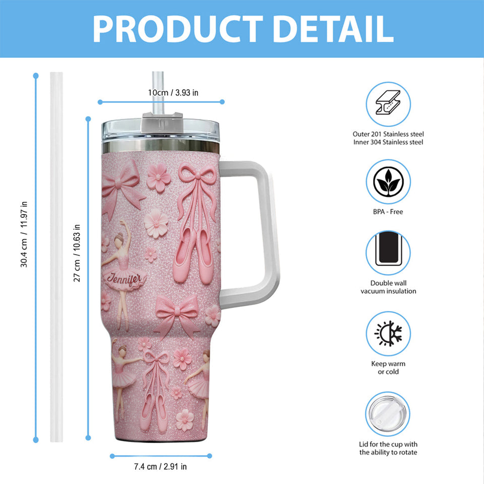 Lover Ballet - Personalized Ballet Tumbler With Handle