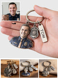 Custom Job Keychain - Personalized Police Officer Keychain With Charms