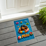 Funny Pet Summer Vibes Poolside - Personalized Dog Non-Slip Tufted Rug