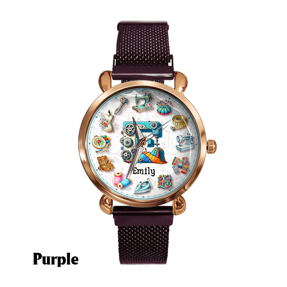 Sewing Is My Therapy - Personalized Sewing Women Hand Watch