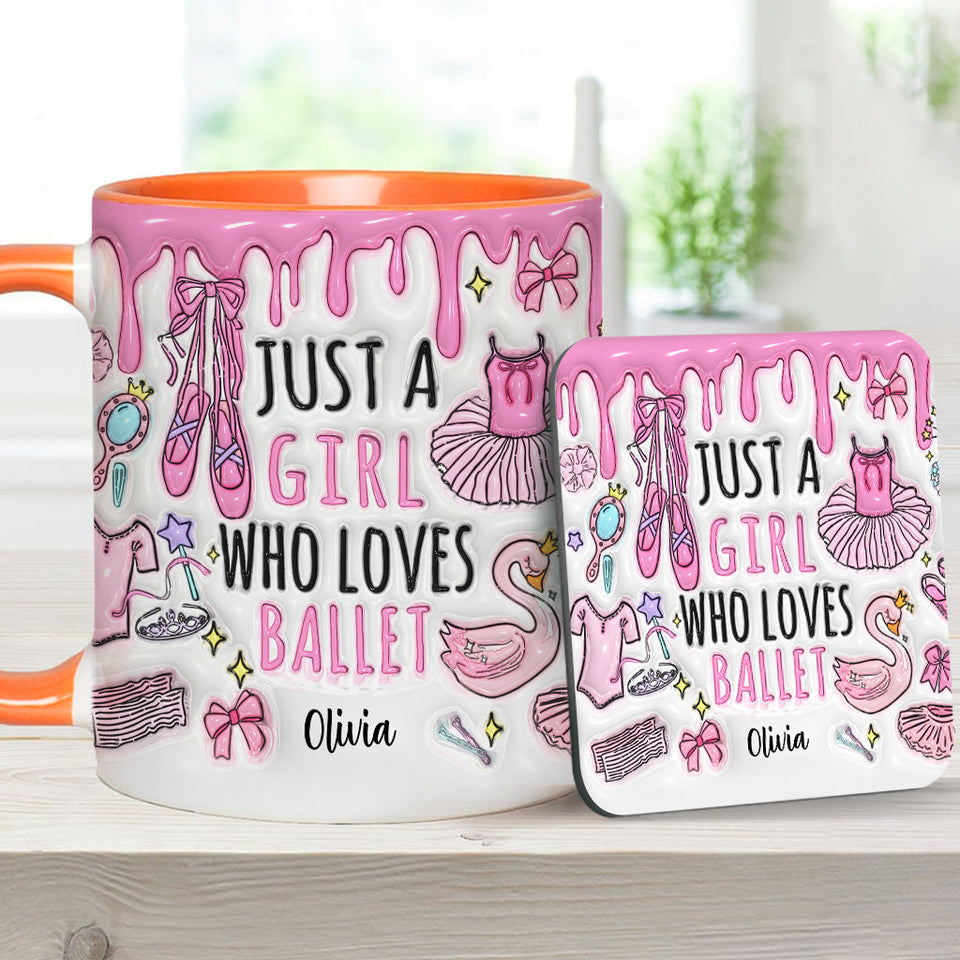 Just A Girl Who Loves Ballet - Personalized Ballet Accent Mug
