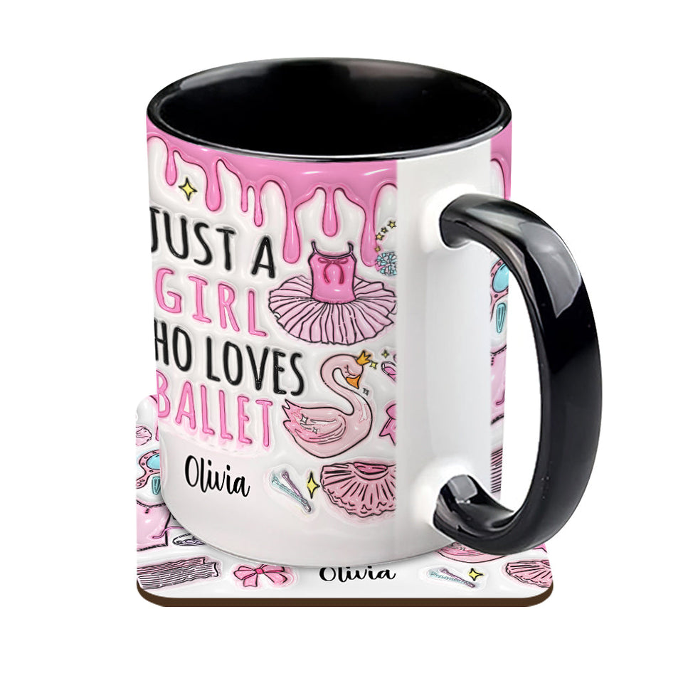 Just A Girl Who Loves Ballet - Personalized Ballet Accent Mug