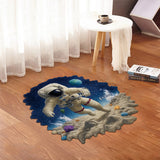 Space And Astronaut - Personalized Kid Shaped Doormat/ Rug